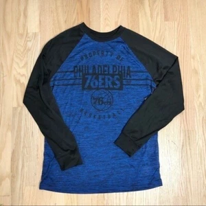 Philadelphia 76ers Long Sleeve T-shirt NWT Medium Men’s Blue Black NBA - Picture 1 of 8