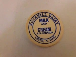 Rare Vintage Rockhill Dairy Leith North Dakota Milk Bottle Cap A N Johnson - Picture 1 of 3