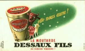 Buvard vintage moutarde blanche Dessaux Fils d'après Derouet & Fromentier - Photo 1/1
