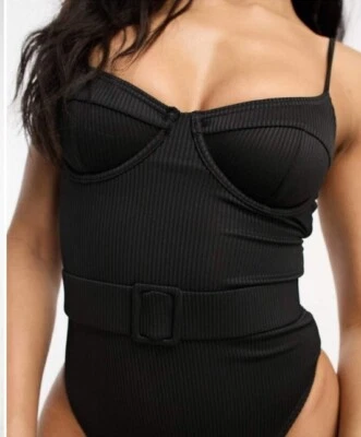 ASOS/South Beach Women’s Black One Piece Swimsuit. NWT. Size 6. - Image 1 of 4