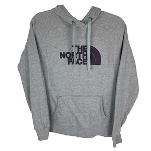 The North Face Pullover Hoodie grau Logo Fleece gefüttert Größe Damen Medium M - Bild 1 von 10