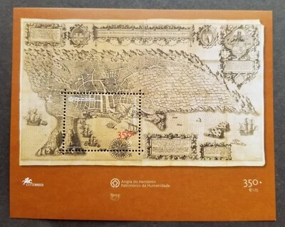 [SJ] Portugal Cultural Inheritance 2001 Map Route Ship Sailboat (ms) MNH - Image 1 of 4