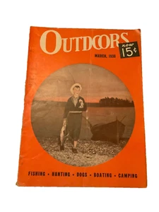 March 1938 Outdoors Magazine Fishing Hunting Dogs Boating Camping - Picture 1 of 3