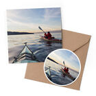 1 X Greeting Card & 10Cm Sticker Set - Sea Kayak Adventure Canoe #52005