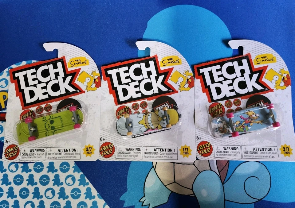 Tech Deck Santa Cruz x The Simpsons 1/7, 2/7, 3/7 Fingerboard Skateboard NEW - image 1 of 1