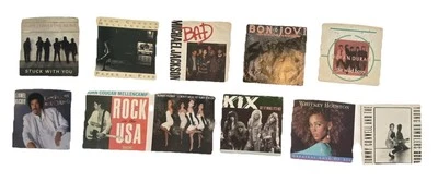 45 rpm Pic Record Covers Only Lot 11 Duran Cougar Palmer Jackson Bon Jovi 1980s - Image 1 of 4