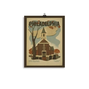 Old Swedes Church WPA Poster – Vintage Philadelphia Wall Art Print - Picture 1 of 5