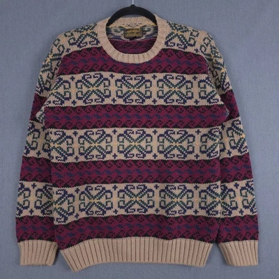 Vintage Eddie Bauer Fair Isle Sweater Mens Large Striped Knit Crewneck Pullover - Image 1 of 4