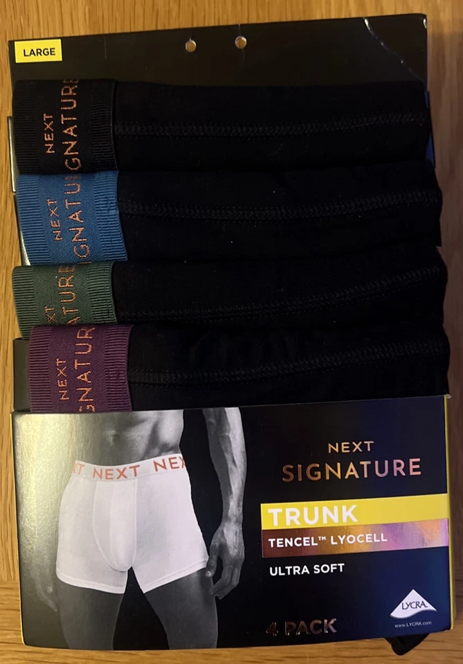 BNWT NEXT 'SIGNATURE RANGE' LARGE BLACK TRUNK STYLE COTTON & LYCRA BOXER'S - Image 1 of 2