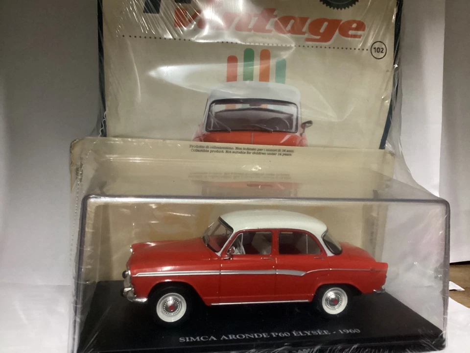 Auto Vintage Simca Aronde P60 Elysee 1960 Metall 1/24 Centauria Editore - Bild 1 von 4