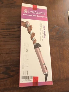 LYEALION Automatic Hair Curling Iron 3 Replaceable Barrels Pink Grey, Sealed Box - Picture 1 of 3