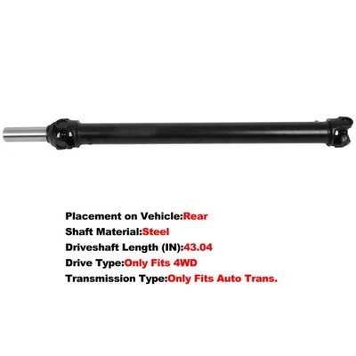 Front Driveshaft For Nissan Pathfinder 2000-2004 3.5L 4WD 65-9480 372000W700 - Image 1 of 4
