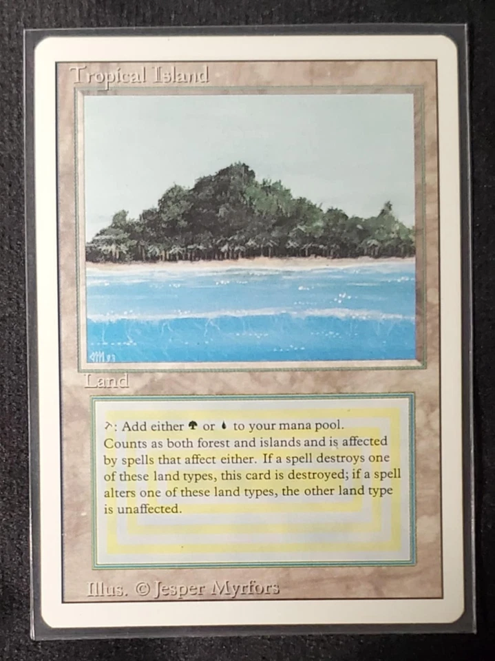 MtG Magic the Gathering Revised 1994 Edition Tropical Island  Dual Land LP - Image 1 of 2