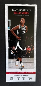 2025 WNBA Dallas Wings vs Las Vegas Aces Ticket Stub 8/17/25 Paige Bueckers 18pt - Picture 1 of 1