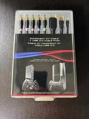 NEW Sony PlayStation official PS2 / PS3 Component AV Cables & USB 2.0 OEM set - Image 1 of 4