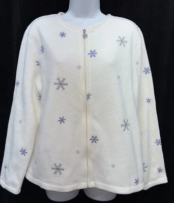 Croft And Barrow C&B Sport Women Size M Long Sleeve Full Zip Front Fleece Jacket - Image 1 of 4