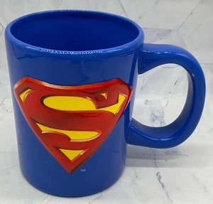 DC Comics SUPERMAN Ceramic 3D Coffee Mug Blue Cup 15 Oz. 4.75" Height - Picture 1 of 20