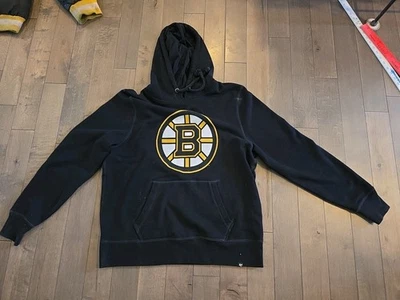 47 Brand Boston Bruins Hoodie Sweatshirt Mens Size XL Black NHL Hockey Retro - Image 1 of 4