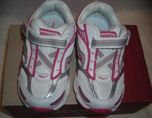 Saucony Baby Ride Girls Hot Pink White Leather Tennis Shoes 8.5 M ST32510 - Picture 1 of 1