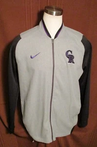Colorado Rockies Herren Trainingsjacke mit durchgehendem Reißverschluss, Nike, grau, Polyester, Größe L, gebraucht, in einwandfreiem Zustand - Bild 1 von 8