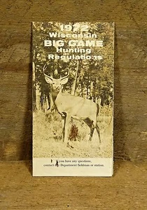 Vintage 1972 Wisconsin Big Game Hunting Regulations Booklet/Pamphlet, Guild  - Picture 1 of 4