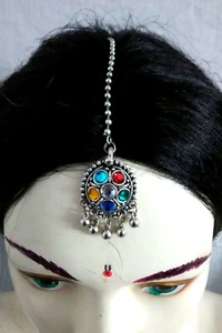 Round Multi HeadPiece Chain Jewelry Boho Gypsy Belly Dance Vintage Afghan Fusion - Picture 1 of 3