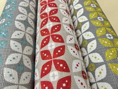 Orla Kiely style furnishing fabric upholstery Blind material 140 cms wide GREY - Image 1 of 4