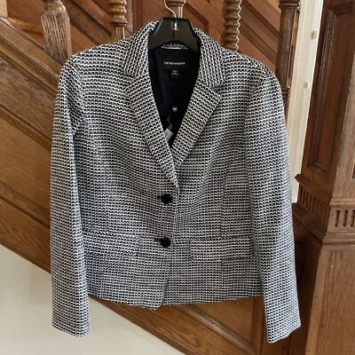 New Emporio Armani Women’s Blazer Black And White  - Image 1 of 4