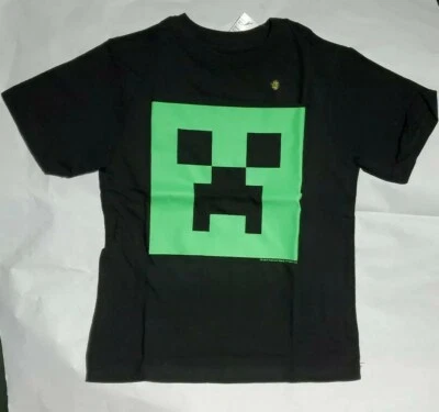 New Minecraft Creeper Glow in the Dark Face Youth T-Shirt JINX XS(4) - Image 1 of 4