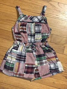 Kelly’s Kids Madras Patchwork Summer Romper Size 3-4 3T-4T - Picture 1 of 5