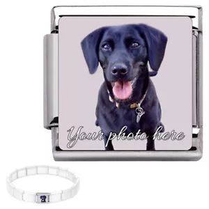 Photo Charm For Italian Link stretch Modular Bracelet 9mm Personalised Steel Nom - Picture 1 of 6