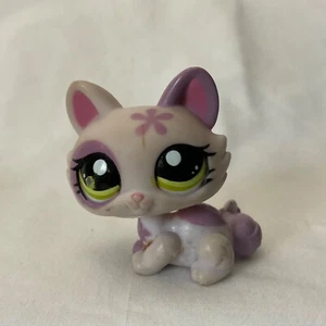 Littlest Pet Shop LPS Kitty cat purple flower - Picture 1 of 4