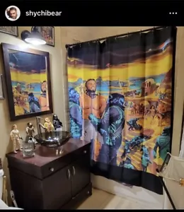 Damn Dirty Apes Shower Curtain Planet Charlton Heston POTA Dr Zaius Zira - Picture 1 of 10
