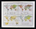 1901 Andrees Weltkarte mit Rassen Religionen Bevölkerungsdichte Handel Handel