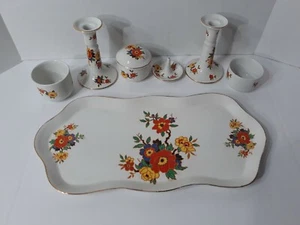 Set Of 7 Serving Platter Candlesticks Sugar Bowl Juicer Cups Made In England - Picture 1 of 12