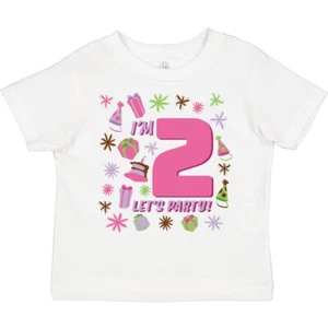 Inktastic I'm Two, Let's Party!- 2nd Birthday Toddler T-Shirt Girl Boy Party 2 - Picture 1 of 8