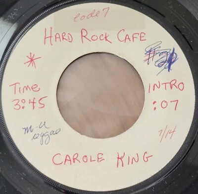 Carole King - Hard Rock Cafe 7" Vinyl 45 RPM TEST PRESSING Capitol Records 1977 - Image 1 of 2