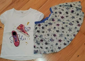 Gymboree Cosmic Club sparkle hi-top sneakers top & knit star twirl skirt 14 - Picture 1 of 2