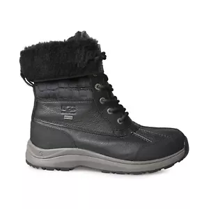 UGG ADIRONDACK III VELVET CROC BLACK LEATHER SHEEPSKIN WOMEN'S BOOTS SIZE US 7 - Picture 1 of 6