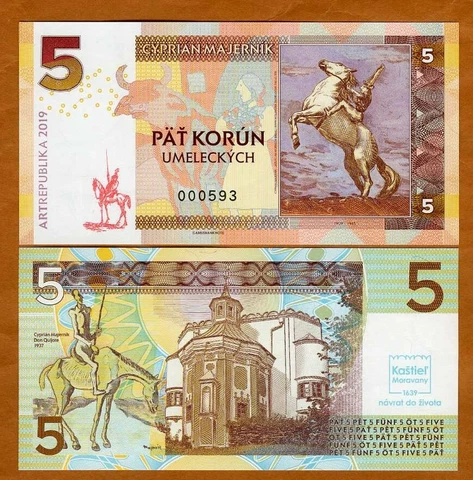 Czechoslovakia, 5 Korun, 2019, Private issue, Specimen Cover