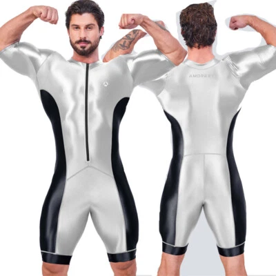 AMORESY Mens Triathlon Swimming Running Road Bike Racing Cycling Sports Jumpsuit - Image 1 of 4
