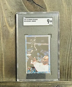1992-93 Michael Jordan Sticker-Card Panini Stickers #20 Grade SGC 9 Mint Rare - Picture 1 of 2