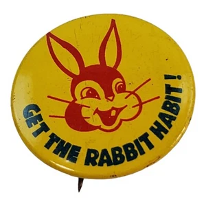 Get The Rabbit Habit! Moon Rabbit Goddess 1-1/4 Button Pin Pinback Vintage - Picture 1 of 2