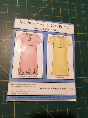 Martha's Favorite Dress Pattern Sizes 2-28 (XS-3XL) - Image 1 of 2