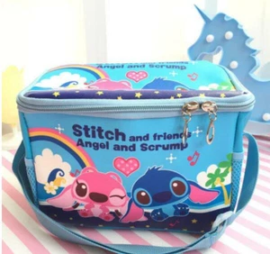 Lilo and Stitch Couple Love PU Square Lunch Bag Handtasche Aufbewahrungstaschen Cartoon Tasche - Bild 1 von 3