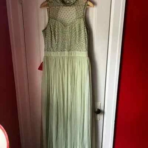 NWT Amelia Rose Modcloth An Unforgettable Evening Green Maxi Gown Dress Size 12 - Picture 1 of 5