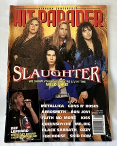 HIT PARADER Magazine '92 Slaughter Def Leppard Nirvana Metallica KISS Ozzy Jovi - Picture 1 of 19
