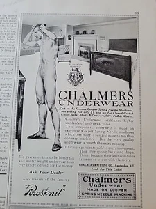 Mens Chalmers Knitting Porosknit Union suits underwear bedroom vintage ad - Picture 1 of 1