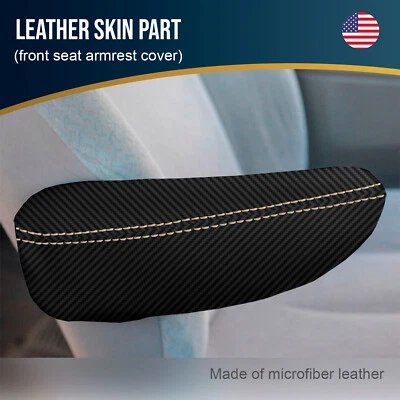 Apoyabrazos de asiento delantero de carbono para Dodge Gran Caravan 1996-2007 puntada beige Foto 1 de 4