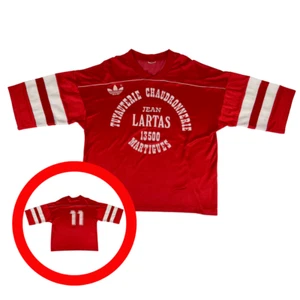 Adidas 80er Frankreich Vintage Fußball Trikot XL rot Martigues Football Shirt - Bild 1 von 14